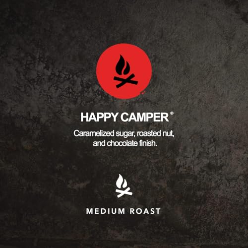 Kicking Horse Coffee Happy Camper Whole Bean Coffee, Medium Roast, Certified Organic, Fairtrade, Kosher, 1 lb (454g), Vibrant and Sweet Outdoor-Inspired Coffee with Crisp Herbal Notes