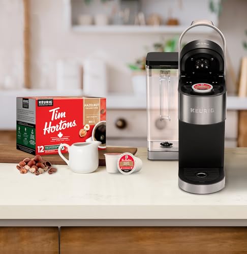 Tim Hortons Hazelnut Flavoured Coffee Pods, Keurig K-Cup Compatible Capsules, Light-Medium Roast, 12 Count, Toasted Nut and Nutty Sweet Bakery Notes
