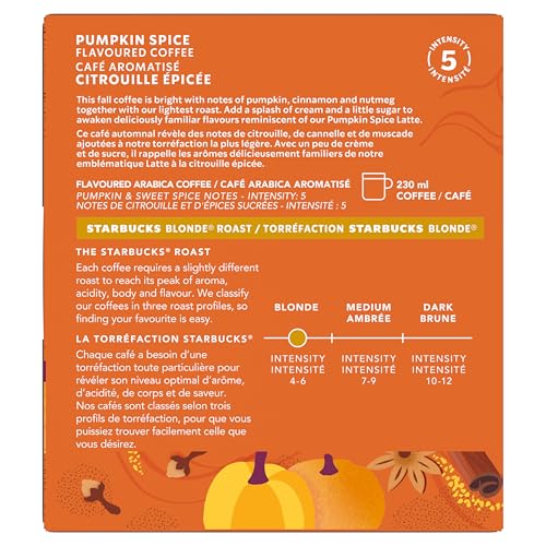 Starbucks for Nespresso Vertuo Pumpkin Spice Coffee Capsules Bulk Pack, Limited Edition Blonde Roast, Aluminium, 32 Count (4 x 8), Mug (7.7 oz / 230ml), Festive Flavored Pods