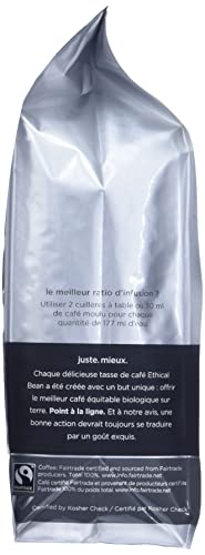 Ethical Bean Coffee Superdark Whole Bean Coffee Bulk Pack, Ultra-Dark Roast, Certified Organic, Fairtrade, Kosher, 12 oz (340g), Case of 6 Bags, Powerful Heavy-Bodied Extreme Roast Beans
