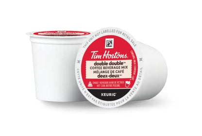 Tim Hortons Double Double Coffee Pods, Keurig K-Cup Compatible Capsules, All-in-One Sweet & Creamy Blend, 10 Count, Authentic Canadian Diner Recipe