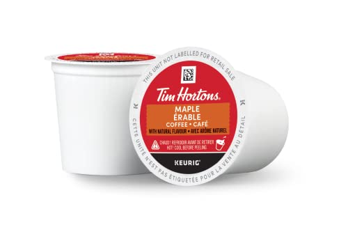 Tim Hortons Maple Flavoured Coffee Pods, Keurig K-Cup Compatible Capsules, Light Roast, 12 Count, Seasonal Sweet and Sweet Canadian Maple Notes
