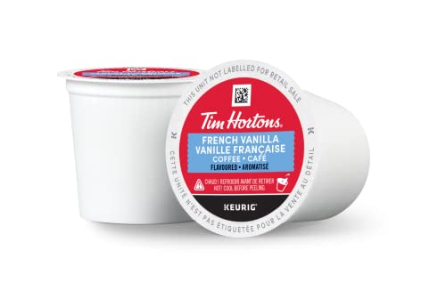 Tim Hortons French Vanilla Flavoured Coffee Pods, Keurig K-Cup Compatible Capsules, Light Roast, 30 Count, Sweet and Creamy Vanilla Aromatics