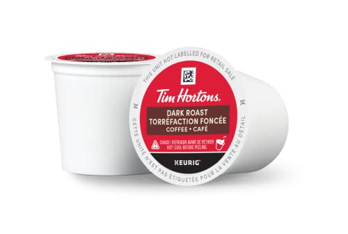 Tim Hortons Dark Roast Coffee Pods, Keurig K-Cup Compatible Capsules, Rich Dark Roast, 30 Count, Intense and Full-Bodied Dark Blend