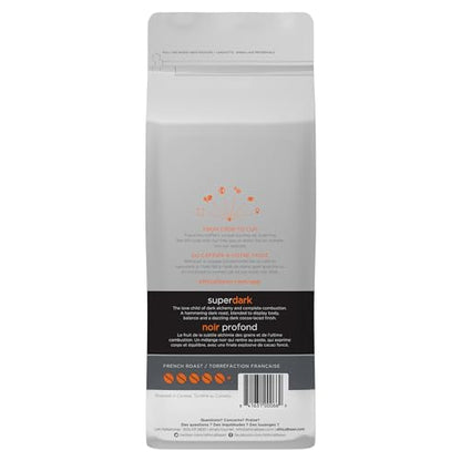 Ethical Bean Coffee Superdark Whole Bean Coffee, Ultra-Dark Roast, Certified Organic, Fairtrade, Kosher, 2 lb (907g), Large Value Size Bold Beans with Smoky Dark Chocolate Profile