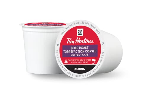Tim Hortons Bold Roast Coffee Pods, Keurig K-Cup Compatible Capsules, Heavy Dark Roast, 12 Count, Extra Intense and Robust Deep Mountain Blend