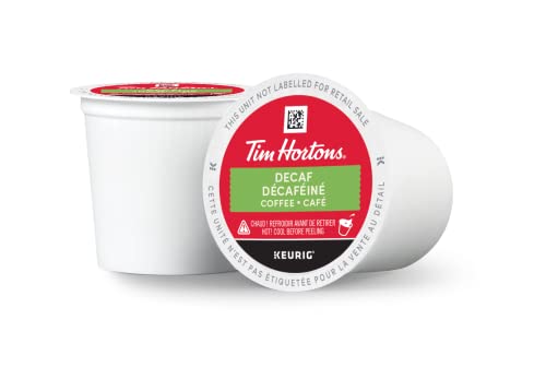 Tim Hortons Decaf Coffee Pods, Keurig K-Cup Compatible Capsules, Medium Roast Decaffeinated, 12 Count, Smooth Everyday Caffeine-Free Blend