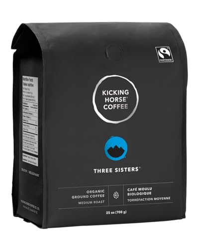 Kicking Horse Coffee Three Sisters Whole Bean Coffee Bulk Pack, Medium Roast, Certified Organic, Fairtrade, Kosher, 25 oz (708g), Case of 6 Bags, Velvet and Smooth Mid-Roast Multi-Origin Blend