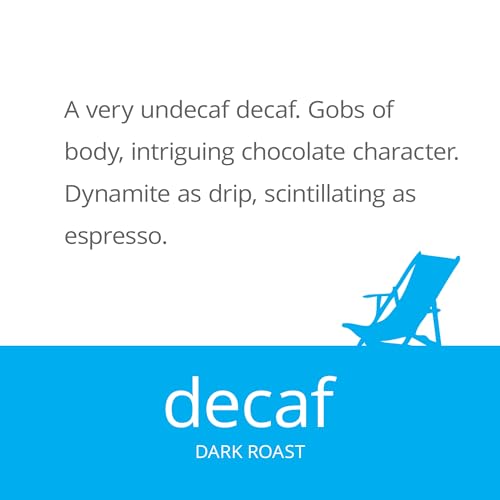 Ethical Bean Coffee Decaf Whole Bean Coffee, Dark Roast, Certified Organic, Fairtrade, Kosher, 12 oz (340g), Swiss Water Process Caffeine-Free Beans with All-Mouthfeel and Sweet Finish