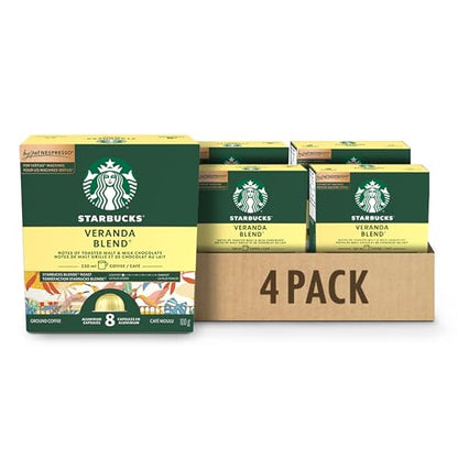 Starbucks for Nespresso Vertuo Veranda Blend Coffee Capsules Bulk Pack, Blonde Roast, Aluminium, 40 Count (4 x 10), Mug (7.7 oz / 230ml), Mellow and Soft Pods with Sweet Cocoa Notes