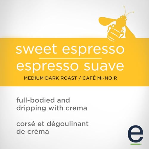 Ethical Bean Coffee Sweet Espresso Whole Bean Coffee, Medium-Dark Roast, Certified Organic, Fairtrade, Kosher, 12 oz (340g), Multidimension Espresso Beans with Baker's Chocolate Notes