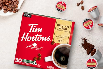 Tim Hortons Original Blend Coffee Pods, Keurig K-Cup Compatible Capsules, Medium Roast, 30 Count, Classic Everyday Rich Morning Mug