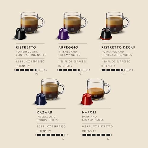Nespresso Original Dark Roast Assorted Variety Pack Coffee Capsules, High Intensity Espresso Pods, Aluminium, 100 Count (10 x 10), Bold Arabica and Robusta Blend for Ristretto and Espresso, Pods for Latte and Cappuccino