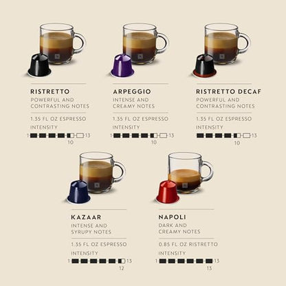 Nespresso Original Dark Roast Assorted Variety Pack Coffee Capsules, High Intensity Espresso Pods, Aluminium, 100 Count (10 x 10), Bold Arabica and Robusta Blend for Ristretto and Espresso, Pods for Latte and Cappuccino