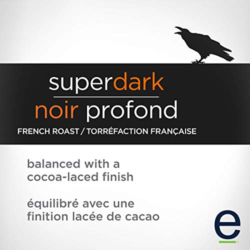 Ethical Bean Coffee Superdark Whole Bean Coffee Bulk Pack, Ultra-Dark Roast, Certified Organic, Fairtrade, Kosher, 2 lb (907g), Case of 6 Bags, Wholesale Supply Powerful Extreme Roast Beans
