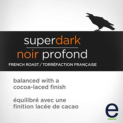 Ethical Bean Coffee Superdark Whole Bean Coffee Bulk Pack, Ultra-Dark Roast, Certified Organic, Fairtrade, Kosher, 2 lb (907g), Case of 6 Bags, Wholesale Supply Powerful Extreme Roast Beans