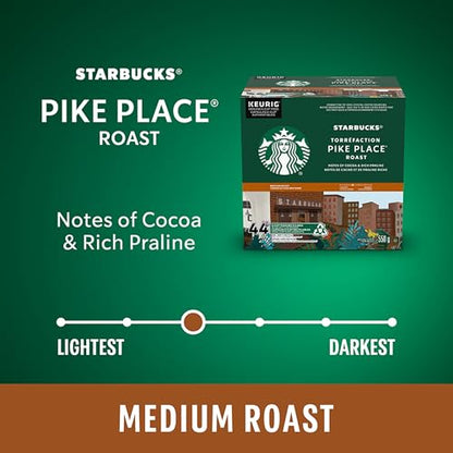 Starbucks Pike Place Roast Coffee Pods, Keurig K-Cup Compatible Capsules, Medium Roast, 44 Count, Value Pack Smooth Daily Multi-Origin Blend