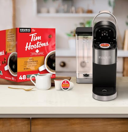 Tim Hortons 100% Colombian Coffee Pods, Keurig K-Cup Compatible Capsules, Medium Roast, 48 Count, Balanced Single Origin Taste with Distinctive Aromatics