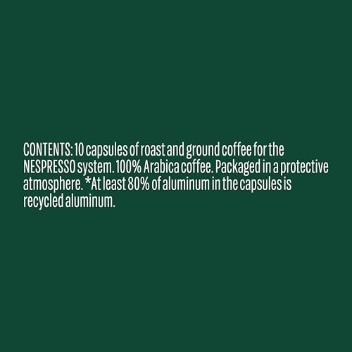 Starbucks by Nespresso Dark Espresso Roast Coffee Capsules, OriginalLine Compatible, Rich Dark Roast, Aluminium, 50 Count (5 x 10), Intense Pods with Molasses Notes
