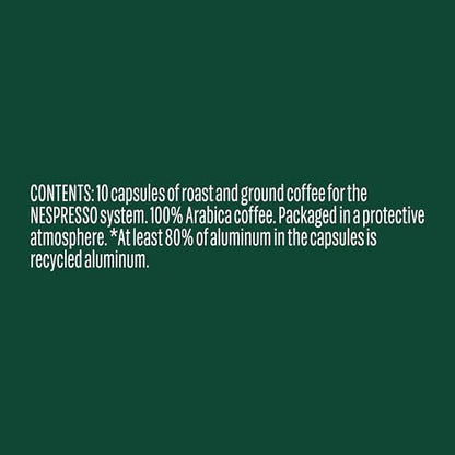 Starbucks by Nespresso Dark Espresso Roast Coffee Capsules, OriginalLine Compatible, Rich Dark Roast, Aluminium, 50 Count (5 x 10), Intense Pods with Molasses Notes