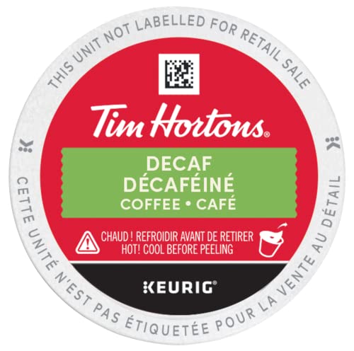 Tim Hortons Decaf Coffee Pods, Keurig K-Cup Compatible Capsules, Medium Roast Decaffeinated, 12 Count, Smooth Everyday Caffeine-Free Blend