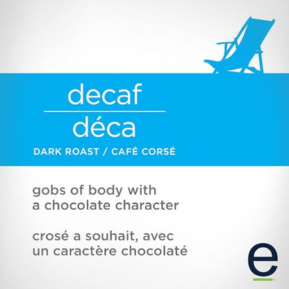 Ethical Bean Coffee Decaf Whole Bean Coffee, Dark Roast, Certified Organic, Fairtrade, Kosher, 12 oz (340g), Swiss Water Process Caffeine-Free Beans with All-Mouthfeel and Sweet Finish