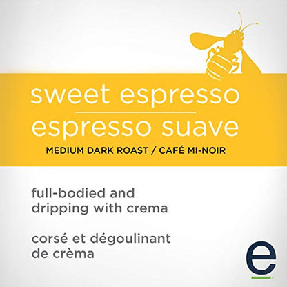 Ethical Bean Coffee Sweet Espresso Whole Bean Coffee, Medium-Dark Roast, Certified Organic, Fairtrade, Kosher, 2 lb (907g), Large Value Size Premium Crema Beans for Latte and Cappuccino
