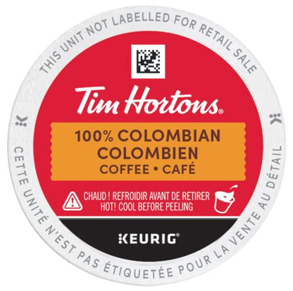 Tim Hortons 100% Colombian Coffee Pods, Keurig K-Cup Compatible Capsules, Medium Roast, 30 Count, Smooth Single Origin Coffee with Fruity Undertones