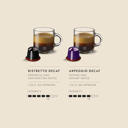 Nespresso Original Dark Roast Decaffeinated Variety Pack Coffee Capsules, High Intensity Espresso Pods, Aluminium, 20 Count (2 x 10), Decaf Arabica and Robusta Blend for Espresso (1.35 oz / 40ml), Pods for Latte and Cappuccino