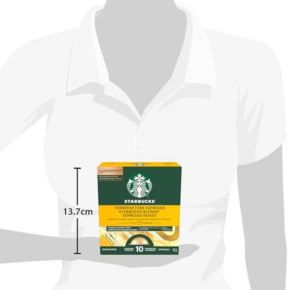 Starbucks for Nespresso Vertuo Blonde Espresso Roast Coffee Capsules Bulk Pack, Light Roast, Aluminium, 40 Count (4 x 10), Espresso (1.35 oz / 40ml), Smooth Pods for Cappuccino