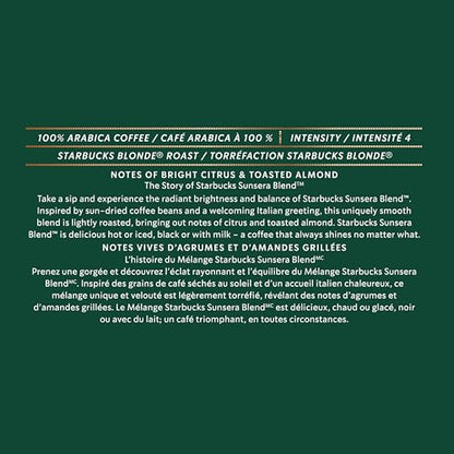 Starbucks for Nespresso Vertuo Sunsera Blend Coffee Capsules, Blonde Roast Variety Pack, Aluminium, 32 Count (4 x 8), Smooth Arabica Mug Pods (7.7 oz / 230ml) with Citrus Notes