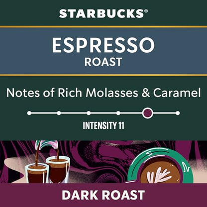 Starbucks by Nespresso Dark Espresso Roast Coffee Capsules, OriginalLine Compatible, Rich Dark Roast, Aluminium, 50 Count (5 x 10), Intense Pods with Molasses Notes