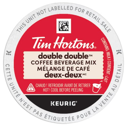 Tim Hortons Double Double Coffee Pods, Keurig K-Cup Compatible Capsules, All-in-One Sweet & Creamy Blend, 10 Count, Authentic Canadian Diner Recipe