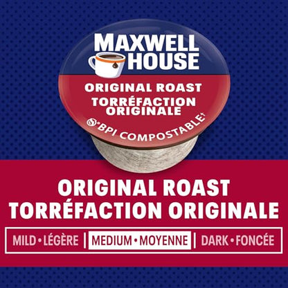 Maxwell House Original Roast Coffee Pods, Keurig K-Cup Compatible Capsules, Medium Roast, 12 Count, Classic Everyday Balanced Signature Blend