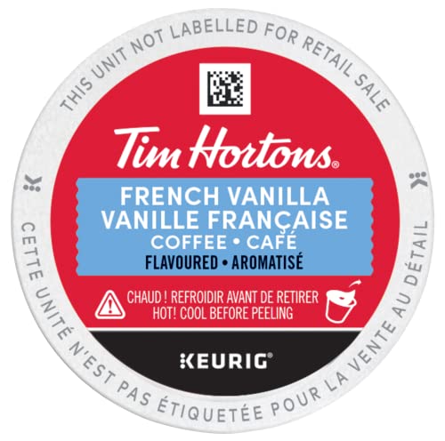 Tim Hortons French Vanilla Flavoured Coffee Pods, Keurig K-Cup Compatible Capsules, Light Roast, 30 Count, Sweet and Creamy Vanilla Aromatics