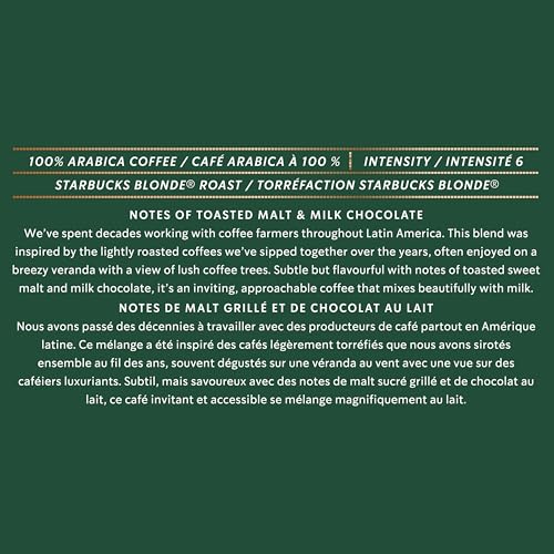 Starbucks for Nespresso Vertuo Veranda Blend Coffee Capsules Bulk Pack, Blonde Roast, Aluminium, 40 Count (4 x 10), Mug (7.7 oz / 230ml), Mellow and Soft Pods with Sweet Cocoa Notes