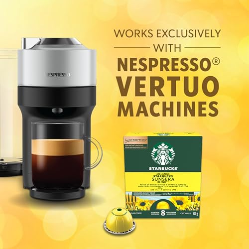 Starbucks for Nespresso Vertuo Sunsera Blend Coffee Capsules, Blonde Roast Variety Pack, Aluminium, 32 Count (4 x 8), Smooth Arabica Mug Pods (7.7 oz / 230ml) with Citrus Notes