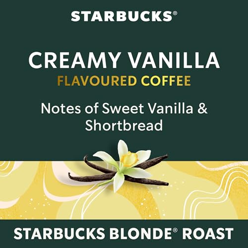 Starbucks for Nespresso Vertuo Creamy Vanilla Coffee Capsules Bulk Pack, Flavoured Blonde Roast, Aluminium, 32 Count (4 x 8), Mug (7.7 oz / 230ml), Pods with Sweet Vanilla Notes