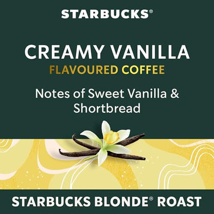 Starbucks for Nespresso Vertuo Creamy Vanilla Coffee Capsules Bulk Pack, Flavoured Blonde Roast, Aluminium, 32 Count (4 x 8), Mug (7.7 oz / 230ml), Pods with Sweet Vanilla Notes