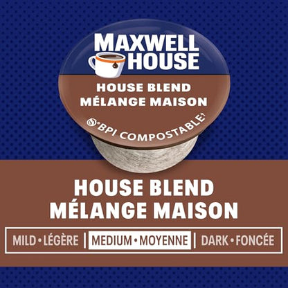 Maxwell House House Blend Coffee Pods Bulk Pack, Keurig K-Cup Compatible Capsules, Medium Roast, 120 Count (4 Boxes of 30), Smooth and Lively Everyday Morning Coffee