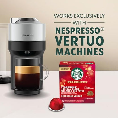 Starbucks for Nespresso Vertuo Holiday Blend Coffee Capsules, Limited Edition Medium Roast, Aluminium, 32 Count (4 x 8), Festive Mug Pods (7.7 oz / 230ml) with Herbal Notes