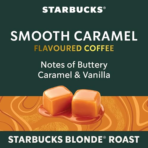 Starbucks for Nespresso Vertuo Smooth Caramel Coffee Capsules Bulk Pack, Flavoured Blonde Roast, Aluminium, 32 Count (4 x 8), Mug (7.7 oz / 230ml), Pods with Buttery Caramel Notes
