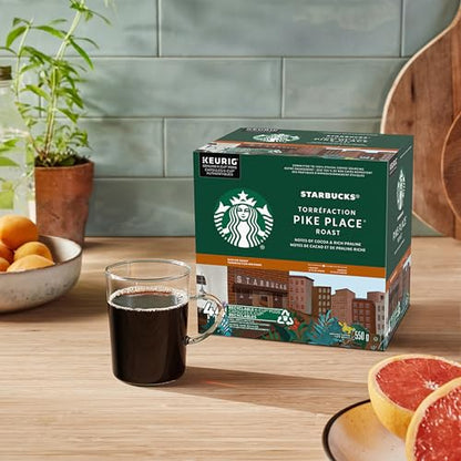 Starbucks Pike Place Roast Coffee Pods, Keurig K-Cup Compatible Capsules, Medium Roast, 44 Count, Value Pack Smooth Daily Multi-Origin Blend