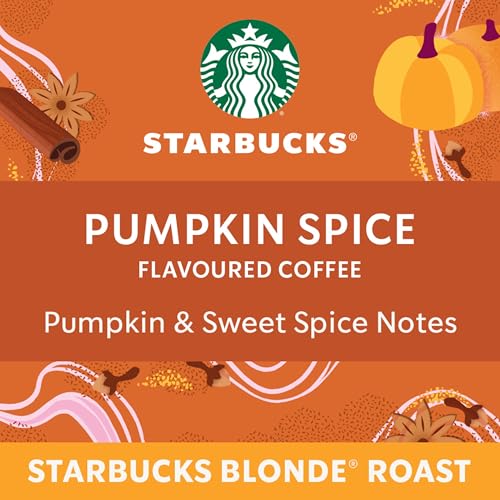 Starbucks for Nespresso Vertuo Pumpkin Spice Coffee Capsules, Limited Edition Blonde Roast, Aluminium, 8 Count, Mug (7.7 oz / 230ml), Flavored Pods with Pumpkin and Cinnamon Notes