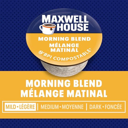 Maxwell House Morning Blend Coffee Pods, Keurig K-Cup Compatible Capsules, Light Roast, 30 Count, Bright and Refreshing Mellow Morning Mug