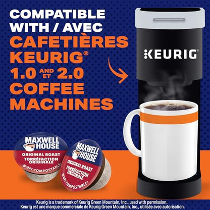 Maxwell House Original Roast Coffee Pods Bulk Pack, Keurig K-Cup Compatible Capsules, Medium Roast, 72 Count (6 Boxes of 12), Traditional Signature Blend Value Supply