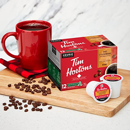 Tim Hortons 100% Colombian Coffee Pods Bulk Pack, Keurig K-Cup Compatible Capsules, Medium Roast, 72 Count, Single Origin Style with Vibrant Crisp Notes