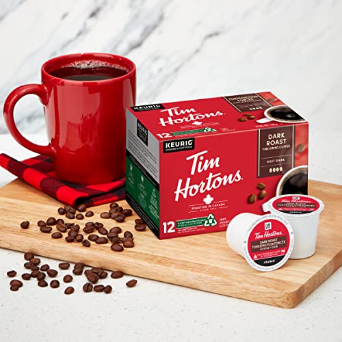 Tim Hortons Dark Roast Coffee Pods Bulk Pack, Keurig K-Cup Compatible Capsules, Rich Dark Roast, 72 Count, Full-Bodied and Bold Bold Taste