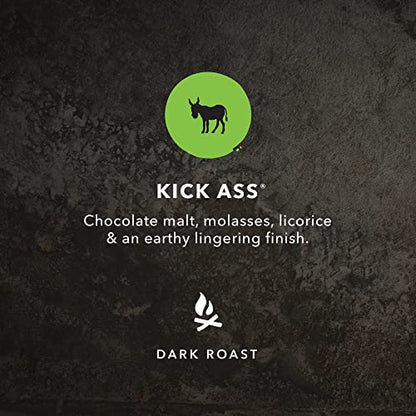 Kicking Horse Coffee Kick Ass Whole Bean Coffee Bulk Pack, Dark Roast, Certified Organic, Fairtrade, Kosher, 30 oz (850g), Case of 6 Bags, Sweet and Smoky Profile for Drip and Espresso