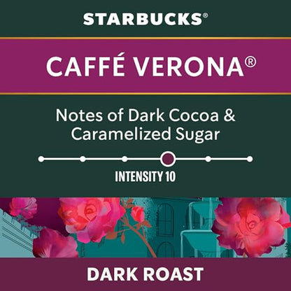 Starbucks for Nespresso Vertuo Caffe Verona Coffee Capsules, Dark Roast, Aluminium, 8 Count, Mug (7.7 oz / 230ml), Bold Espresso Pods with Roasty Sweet and Cocoa Notes